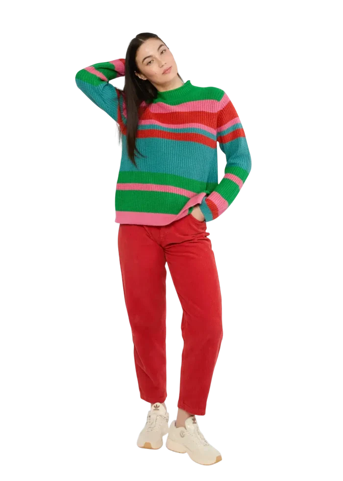 BLUTSGESCHWISTER trui Braid up your Life winter colors stripe