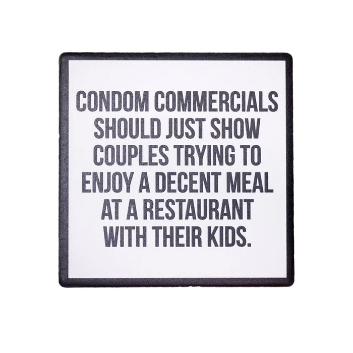 Condom Commercials Coaster - Domestic Domestic