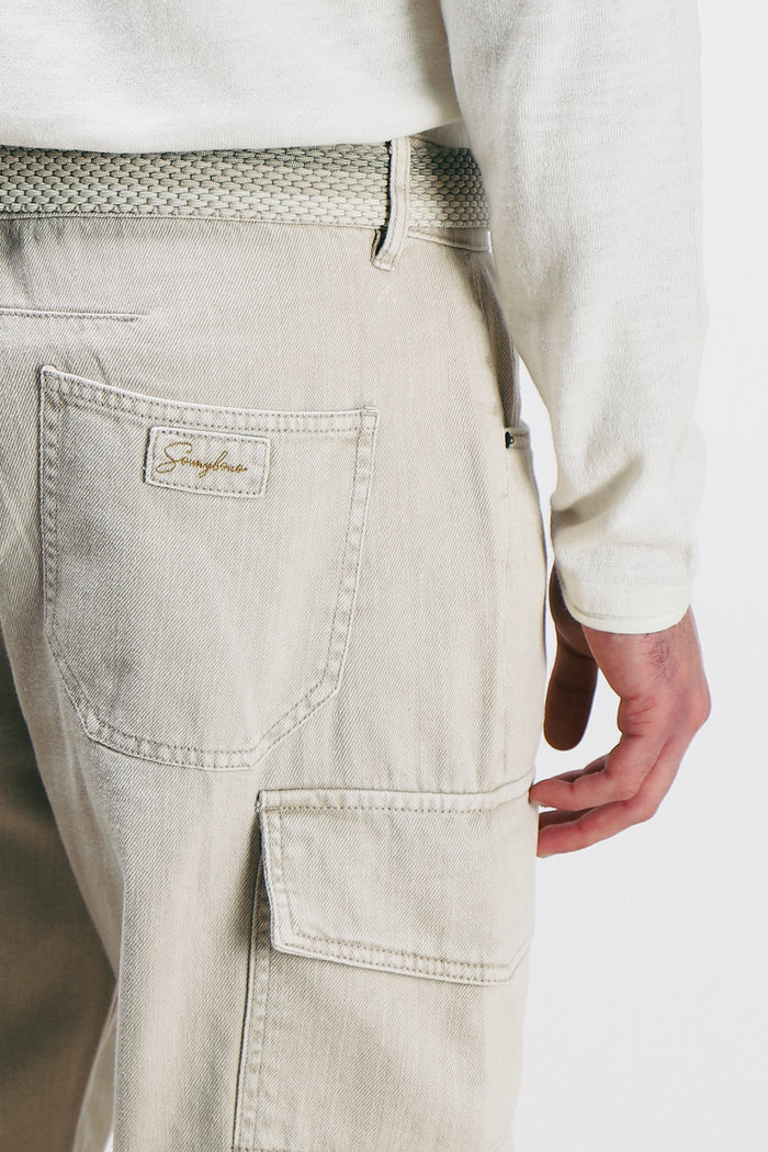DENIM CARGO BAGGY BEIGE