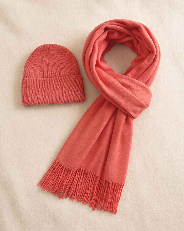 Hat & Oversized Scarf Set - Pink