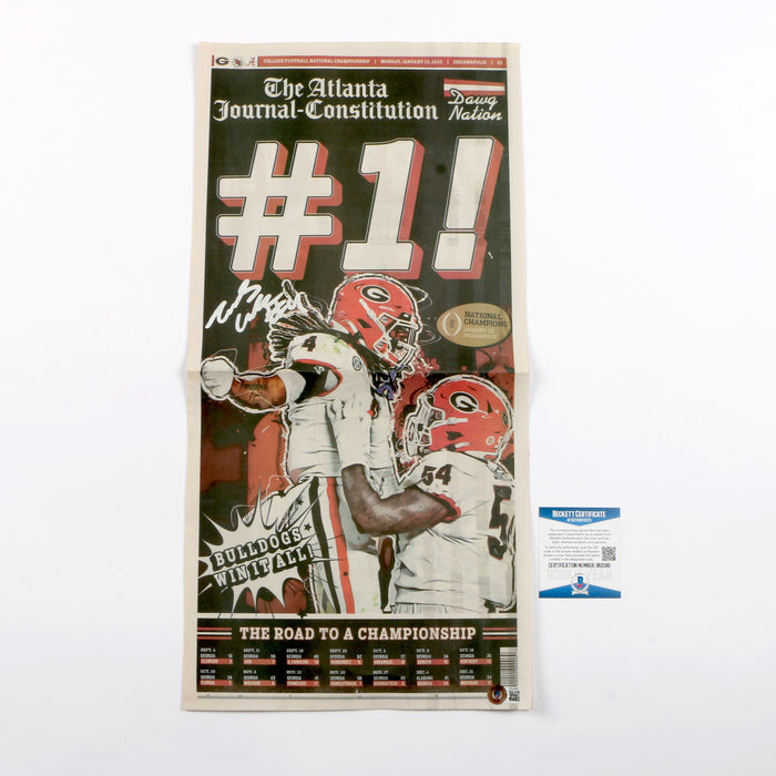 James Cook Signed National Championship Newspaper Beckett