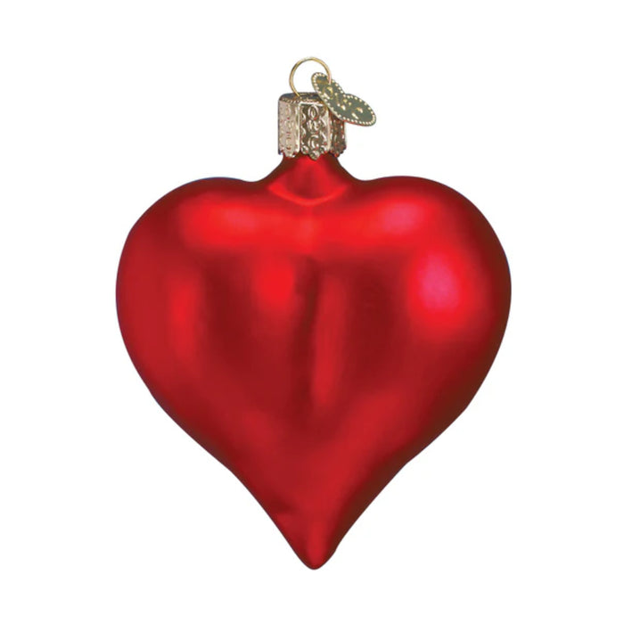 Large Matte Red Heart Ornament