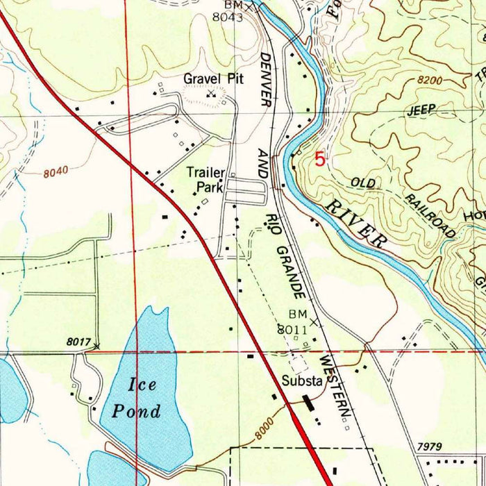 Map of Buena Vista, Colorado by USGS, 1982 – Arkansas River & Mount Princeton
