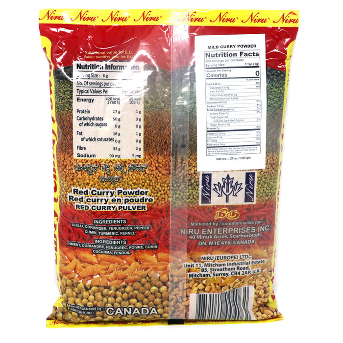 Niru Roasted Curry Powder 800g Information