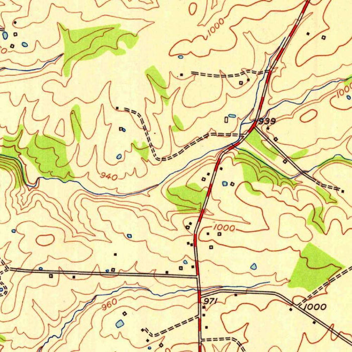Old Map of Berea, Kentucky by USGS, 1952 – Richmond, Berea College & Kentucky River