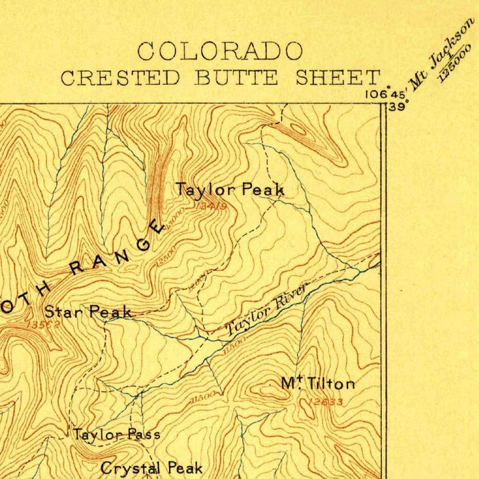 Old Map of Crested Butte, Colorado by USGS, 1893 – Gothic, Kebler Pass & West Elk Mountains