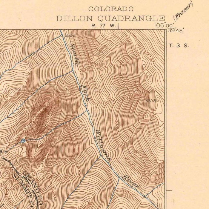 Old Map of Dillon, Colorado by USGS, 1934 – Frisco, Blue River & Ten Mile Canyon