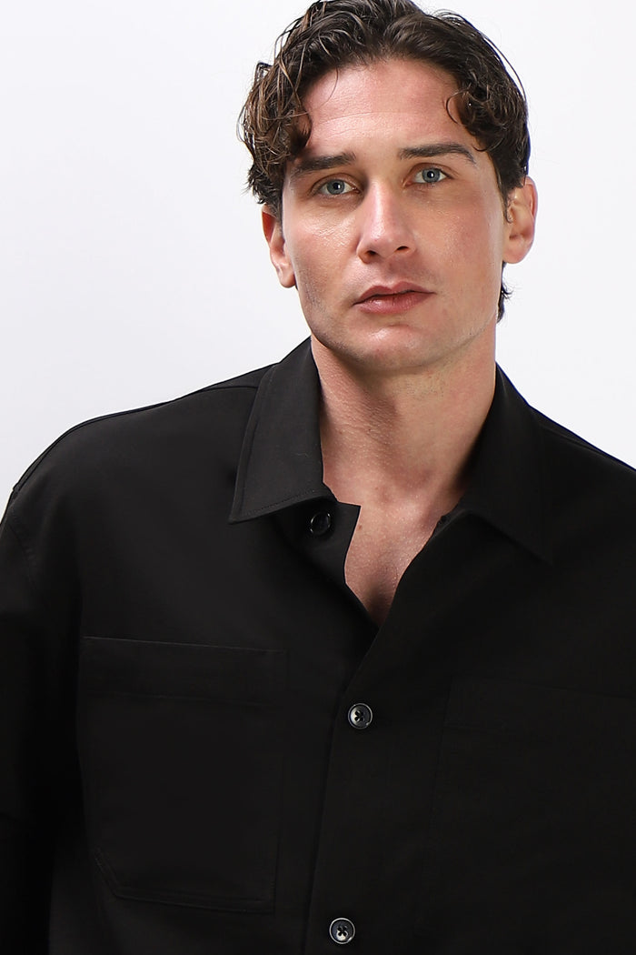 OVERSHIRT TESSUTO MORBIDO NERO