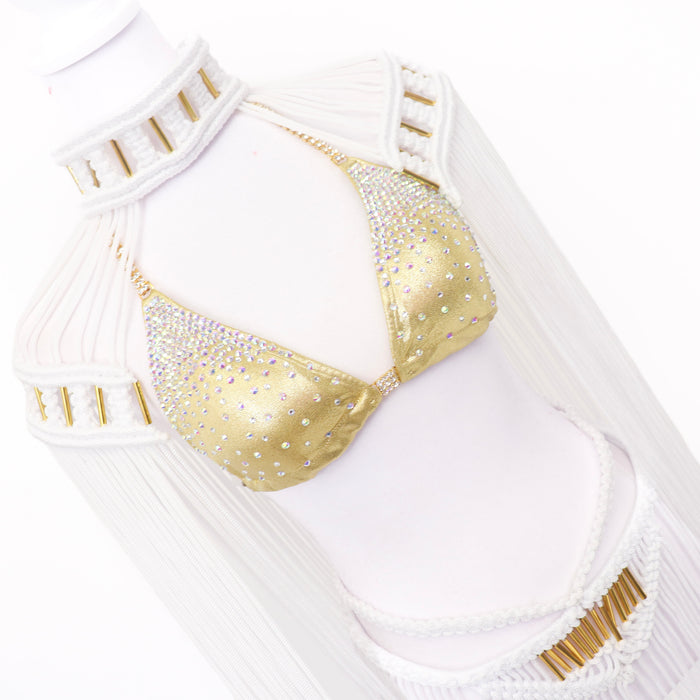 QS ST: Large Accessory- White Angel Competition BikinisThe best NPC Competition Suits for the Bikini Division, Fit Model Division Suits, and bodybuilding suits.