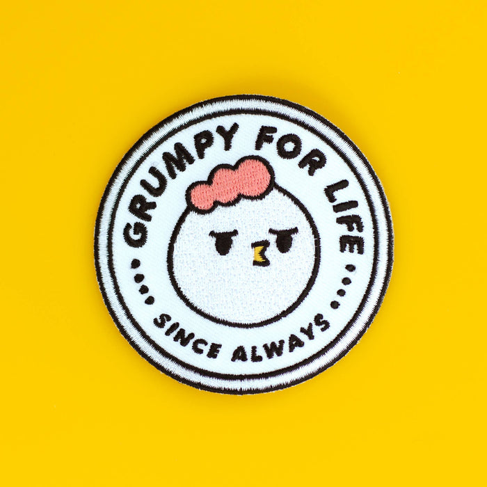 Robot Dance Battle Iron-On Patch - Grumpy Chicken