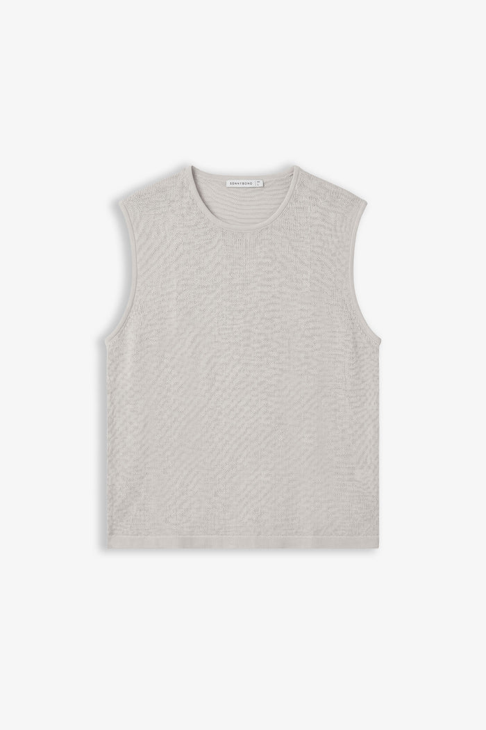 T-SHIRT GIROCOLLO SMANICATA IN MAGLINA GRIGIO GHIACCIO