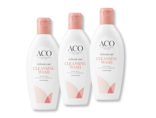 3 × ACO Intimate Care Cleansing Wash 250ml (8.45 fl oz) – Gentle Swedish Feminine Wash for Daily Intimate Hygiene