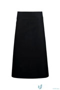 WorkCraft CA008 3QTR Length Apron with Pocket and Fold over in Black front product image
