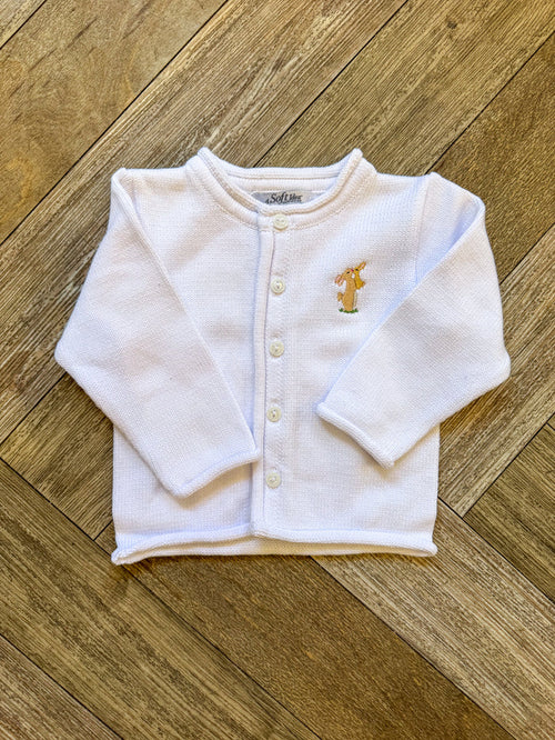 A Soft Idea Mommy & Baby Bunny Cardigan in White