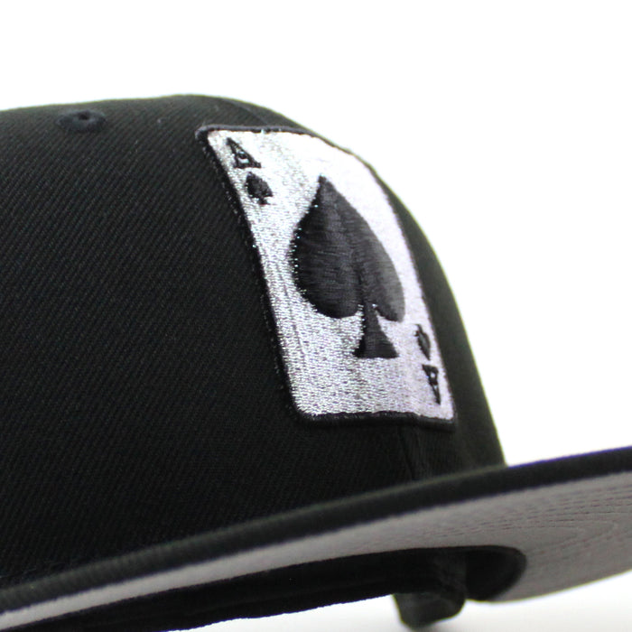 Ace of spades Card Halftime Patch New Era 59Fifty Fitted Hat (Black Gray Under Brim)