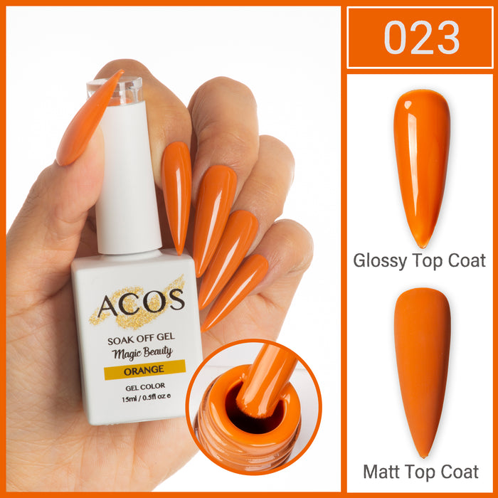 ACOS Magic Beauty Gel Polish Colour Orange (023) - Lashmer