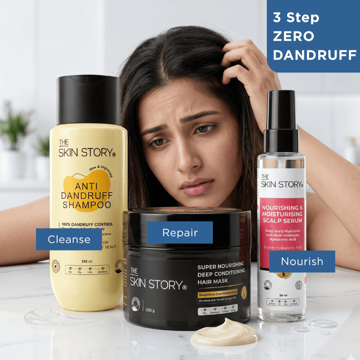 Advanced Dandruff Repair Regime – Scalp Balance & Nourishment - The Skin Story -