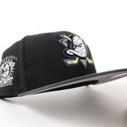 Anaheim Ducks 1993-1994 Inaugural Season New Era 59Fifty Fitted Hat (Black Dark Graphite Gray Under brim)