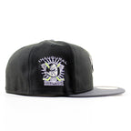 Anaheim Ducks 1993-1994 Inaugural Season New Era 59Fifty Fitted Hat (Black Dark Graphite Gray Under brim)