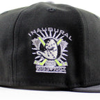Anaheim Ducks 1993-1994 Inaugural Season New Era 59Fifty Fitted Hat (Black Dark Graphite Gray Under brim)