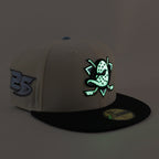 Anaheim Ducks 25 New Era 59Fifty Fitted Hat (Chrome White Black Gray Under brim)