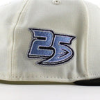 Anaheim Ducks 25 New Era 59Fifty Fitted Hat (Chrome White Black Gray Under brim)