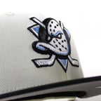 Anaheim Ducks 25 New Era 59Fifty Fitted Hat (Chrome White Black Gray Under brim)