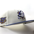 Anaheim Ducks 25 Years New Era 59Fifty Fitted Hat (Chrome White Royal Blue Gray Under brim)