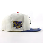 Anaheim Ducks 25 Years New Era 59Fifty Fitted Hat (Chrome White Royal Blue Gray Under brim)