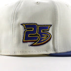 Anaheim Ducks 25 Years New Era 59Fifty Fitted Hat (Chrome White Royal Blue Gray Under brim)
