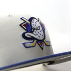 Anaheim Ducks 25 Years New Era 59Fifty Fitted Hat (Chrome White Royal Blue Gray Under brim)