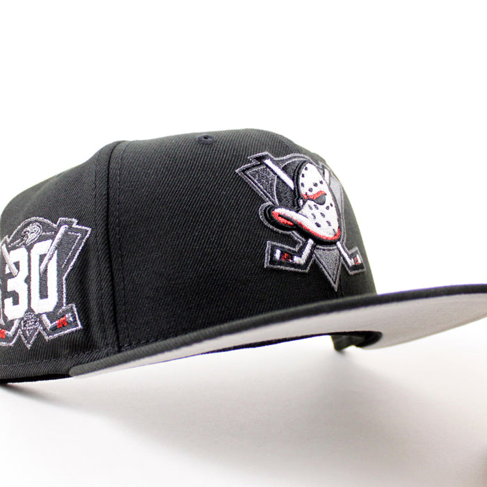 Anaheim Ducks 30th Anniversary New Era 59Fifty Fitted Hat (Black Gray Under brim)