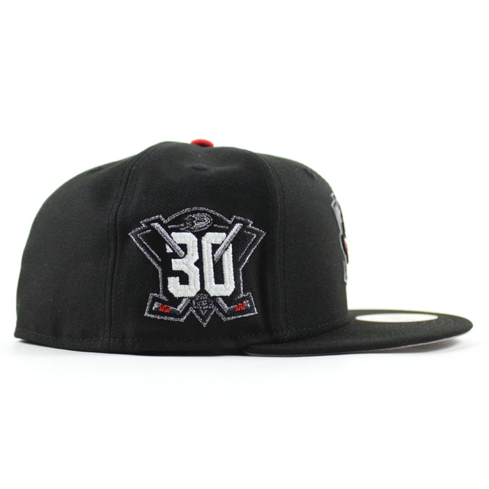 Anaheim Ducks 30th Anniversary New Era 59Fifty Fitted Hat (Black Gray Under brim)