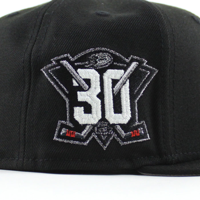 Anaheim Ducks 30th Anniversary New Era 59Fifty Fitted Hat (Black Gray Under brim)