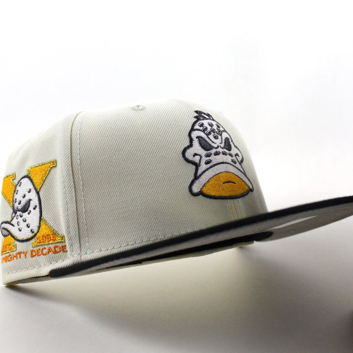 Anaheim Ducks A Mighty Decade 1993 New Era 59Fifty Fitted Hat (Chrome White Black Gray Under brim)