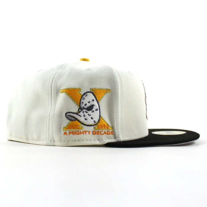 Anaheim Ducks A Mighty Decade 1993 New Era 59Fifty Fitted Hat (Chrome White Black Gray Under brim)