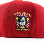 Anaheim Ducks Inaugural Season New Era 59Fifty Fitted Hat (Scarlet Red Gray Under brim)
