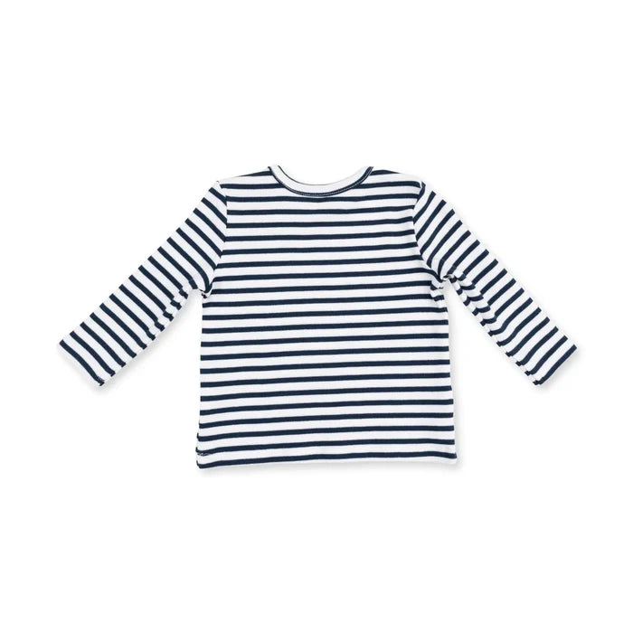 Angel Dear Varsity Jersey in Navy/White Stripe