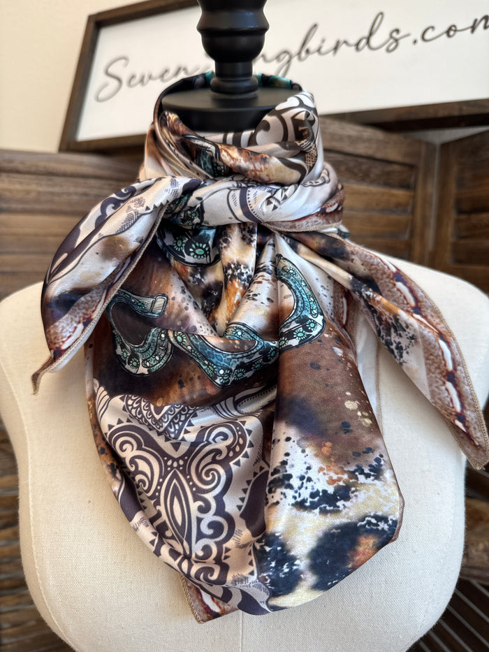 Animal Print Turquoise Wild Rag Scarf