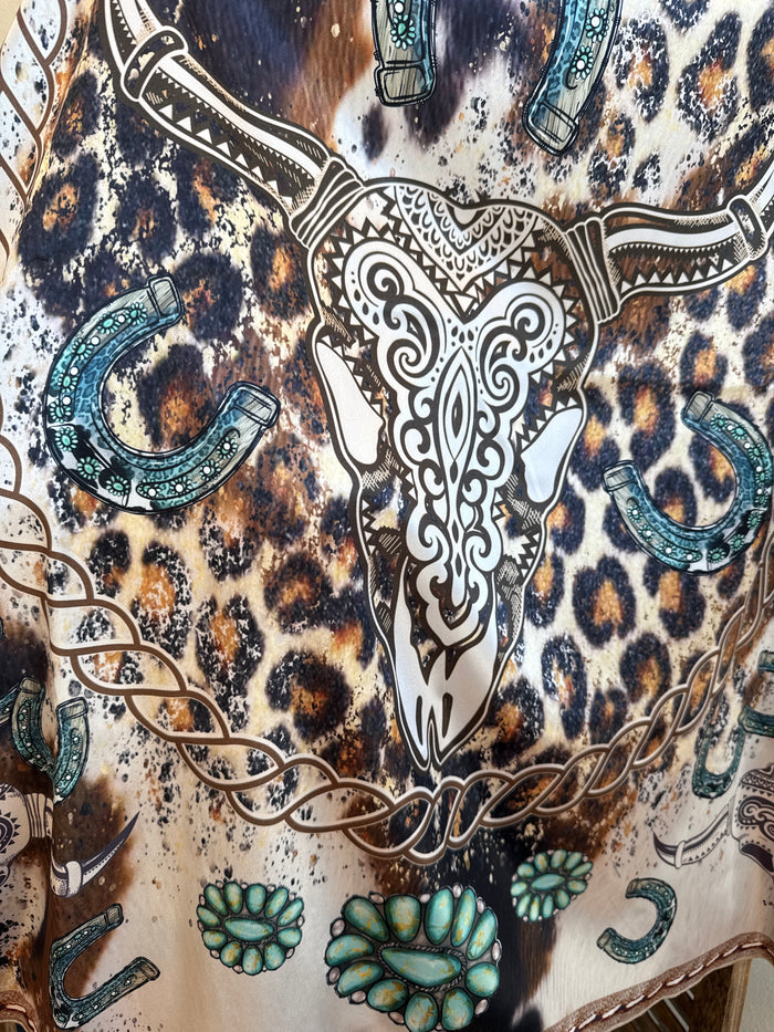 Animal Print Turquoise Wild Rag Scarf