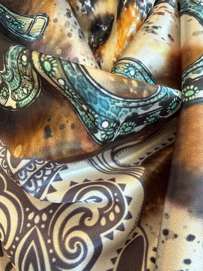 Animal Print Turquoise Wild Rag Scarf