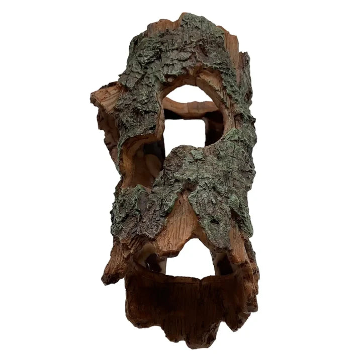 Aquarium Cave Natural Trunk — rustic log-style aquarium cave with bark texture