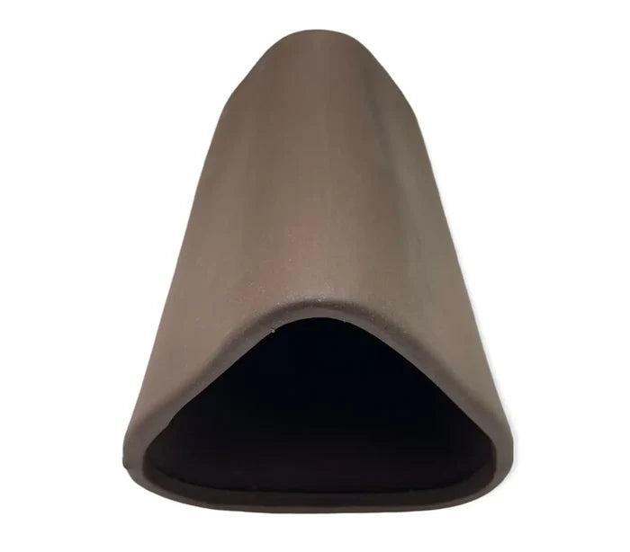 Aquarium Cave Triangle Shape — brown ceramic corner cave for fish