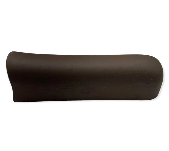 Aquarium Cave Wide Mouth — smooth dark brown ceramic fish cave with rounded ends