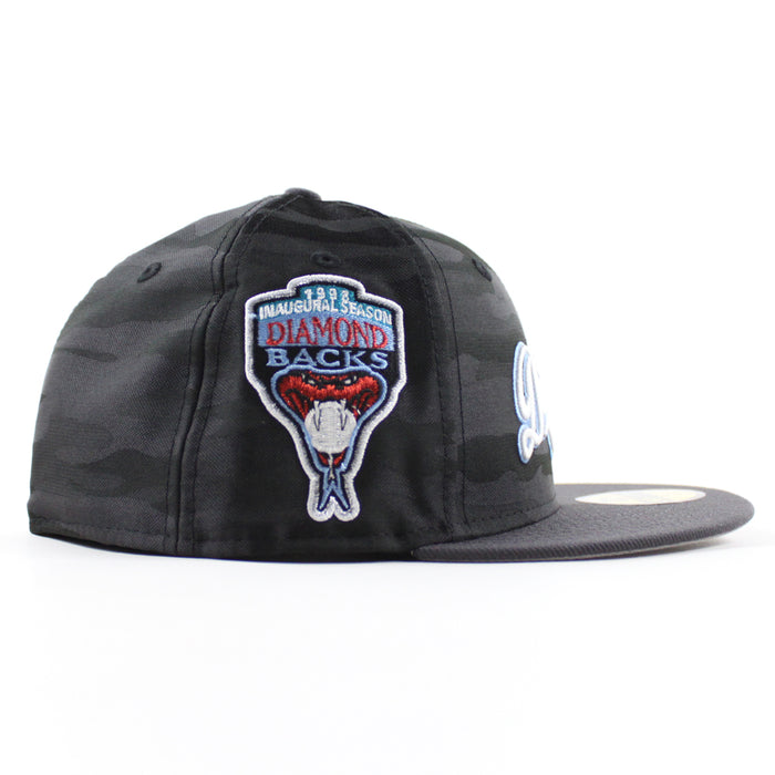 Arizona Diamondbacks 1998 Inaugural Season New Era 59Fifty Fitted Hat (Black Camouflage Graphite Gray Under Brim)