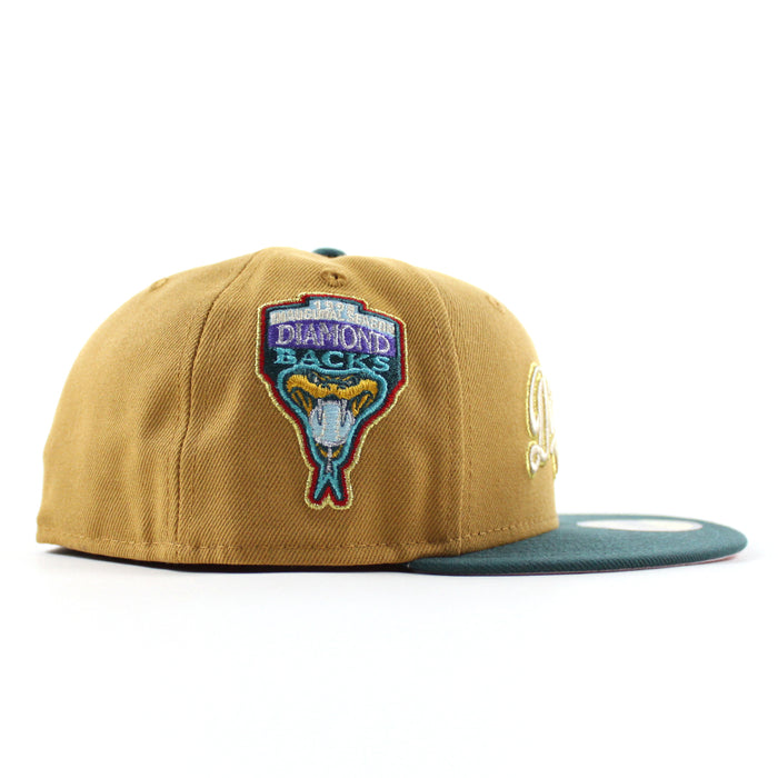 Arizona Diamondbacks 1998 Inaugural Season New Era 59Fifty Fitted Hat (Panama Pine Green Pink Under Brim)