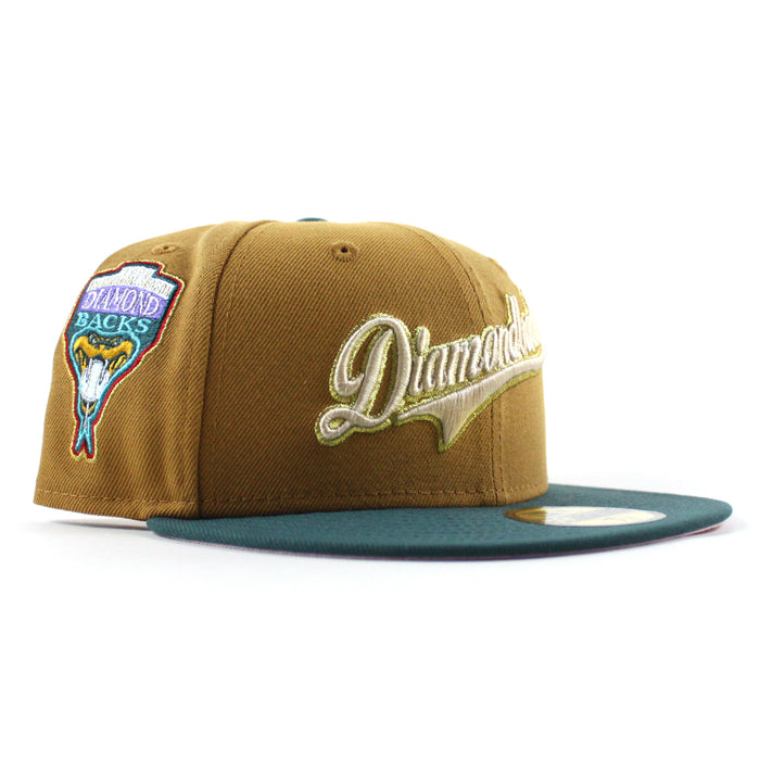 Arizona Diamondbacks 1998 Inaugural Season New Era 59Fifty Fitted Hat (Panama Pine Green Pink Under Brim)