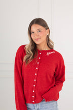 Arkansas Red Long-Sleeve Cardigan
