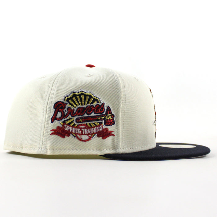 Atlanta Braves BLOOPER Spring Training Patch New Era 59Fifty Fitted Hat (Chrome White Navy Gray Under Brim)