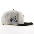 Atlanta Braves The A Patch New Era 59Fifty Fitted Hat (Stone Gray Black Gray Under Brim)